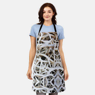 Delantal Allover Print Apron Elk Antlers