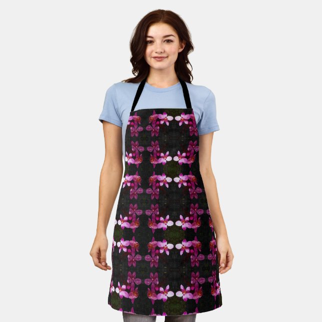Delantal Allover Print Apron Purple Orchid Trio (Gastado)