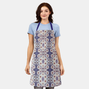 Delantal Allover Print Apron White African Daisisies