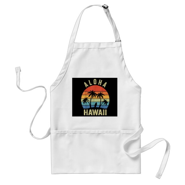 Delantal Aloha Hawaii Hawaii Isla Shirt Palm Beach Surf (Frente)