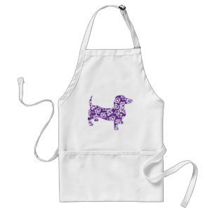 Delantal Aloha Purple Doxie Dachshund