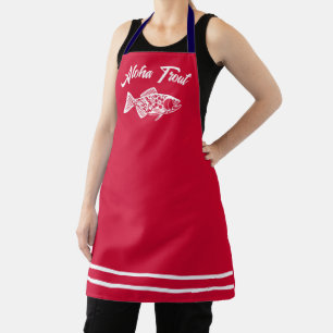 Delantal Aloha Trout - Red de cerezos de Hawái