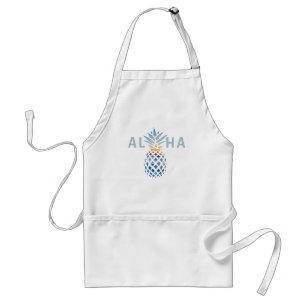 Delantal Aloja de la ondulación de piña y las olas del océa