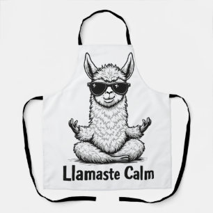 Delantal Alpaca Stay Calm Llamaste Lama Yoga Funny