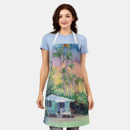 Delantal Alquiler de vacaciones con palmeras