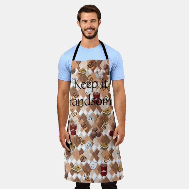 Delantal Alrededor de Print Apron Manténgalo Guapo HotChoco (Gastado)