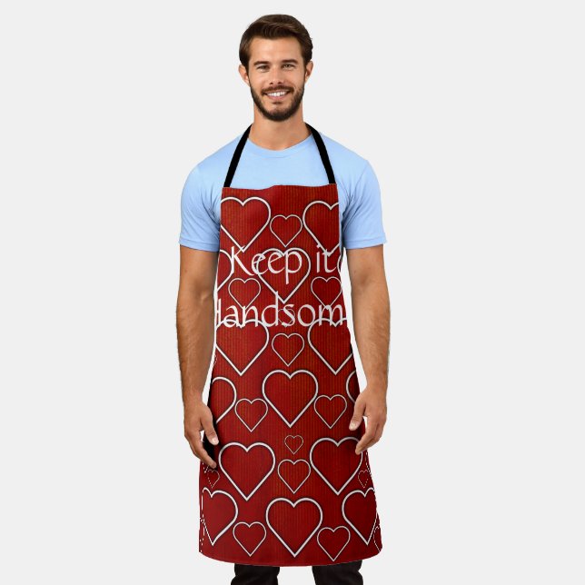 Delantal Alrededor de Print Apron Manténgalo Handsome Red H (Gastado)