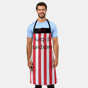 Delantal Alrededor de Print Apron Manténgalo Handsome Red S