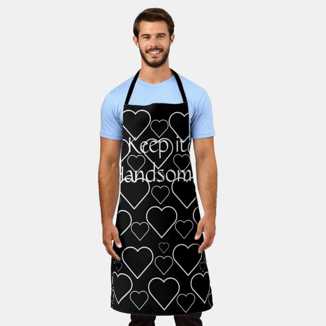 Delantal Alrededor del Apron de impresión Manténgalo guapo  (Gastado)