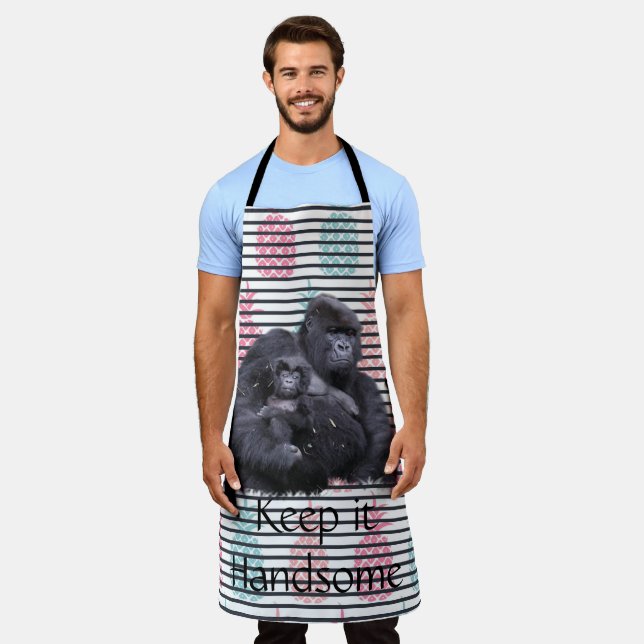 Delantal Alrededor del Apron de impresión Manténganlo Guapo (Gastado)