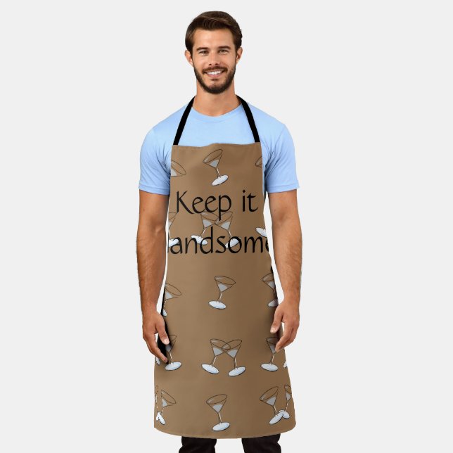 Delantal Alrededor del Apron de impresión Manténganlo guapo (Gastado)