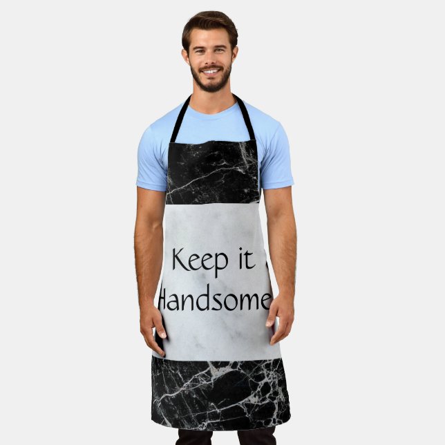 Delantal Alrededor del Apron de impresión Mantenlo Guapo Má (Gastado)