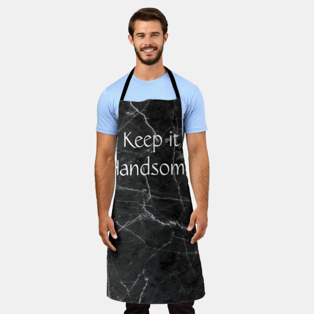Delantal Alrededor del Apron de impresión Mantenlo Guapo Má (Gastado)