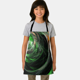 Delantal Alrededor del Green Green Abstract Art Apron