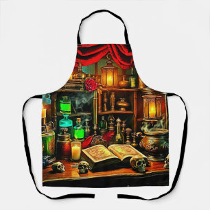 Delantal Altar de Bruja Diseño de Poción Mística Nocturna
