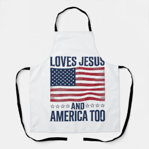 Delantal Ama a Jesús y a América también Camiseta Cristiana