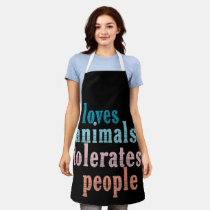 Delantal Ama Animales Tolera Gente Amante de los Animales D