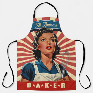 Delantal Ama de casa vintage patriota de EE. UU. repostera