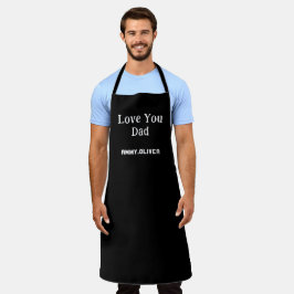 Delantal Ama Papá padre e hijos nombran regalo del día del 