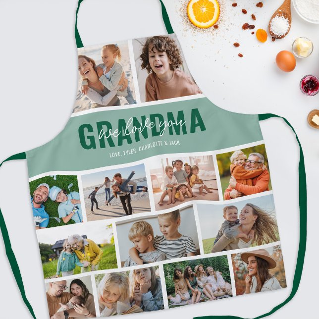 Delantal Ama tu abuela Collage de fotos Verde (Subido por el creador)