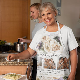 Delantal Ama tu abuela | Floral Tres Collages de fotos