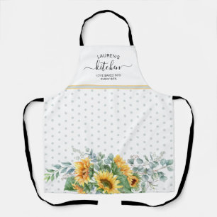 Delantal Amado Horneado En Sunflower De Acuarela