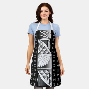 Delantal Amanecer cromado en negro