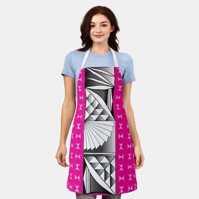 Delantal Amanecer cromado en rosa caliente (Gastado)