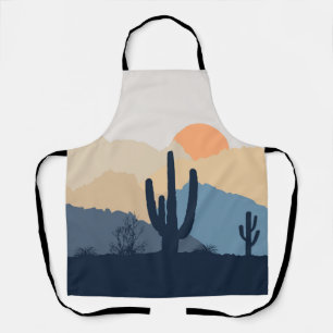 Delantal Amanecer en el desierto azul y beige