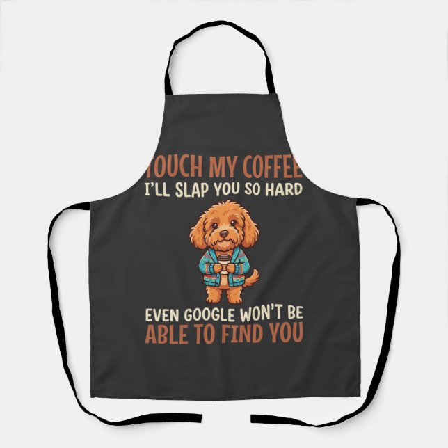 Delantal Amante de café Cockapoo divertido (Anverso)