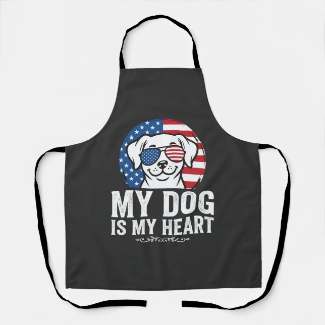 Delantal Amante de los Perros Mi Perro Es Mi Corazón (Anverso)