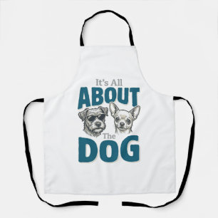 Delantal Amante de Perro Divertido Grabado Vintage Gráfico_