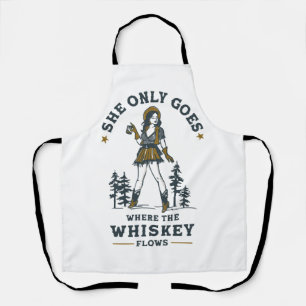 Delantal Amante de Whisky Vaquera Occidental Divertida Vint