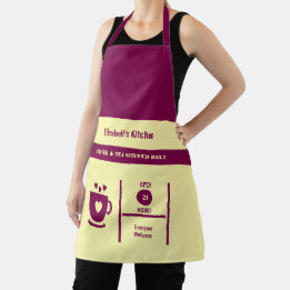 Delantal Amante del café nombre cocina granate