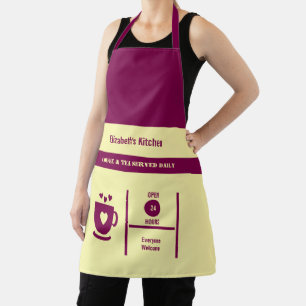 Delantal Amante del café nombre cocina granate
