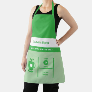 Delantal Amante del café nombre cocina verde