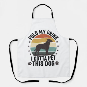 Delantal Amante Divertido de Perros Vintage Dobla Mi Bebida