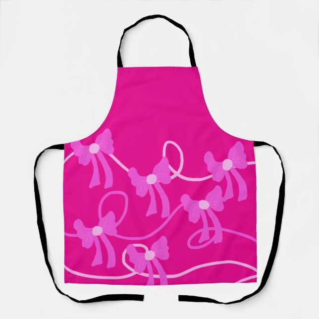 Delantal Amantes amarillos rosados de arcos dibujados a man (Anverso)