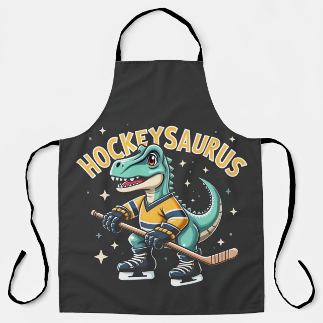 Delantal Amantes de los dinosaurios del Hockeysaurus Hockey (Anverso)