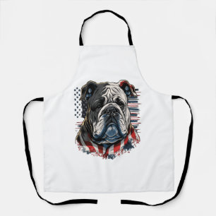 Delantal amantes de perros bulldog inglés AMERICANOS