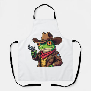 Delantal Amantes de rana occidental de Kawaii Cowboy gracio