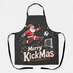 Delantal Amantes del fútbol de Papá Noel y Feliz Kickmas