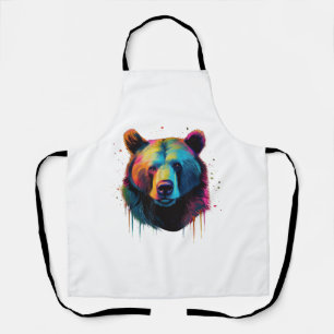 Delantal Amantes del oso pardo arte pop Gran oso pardo