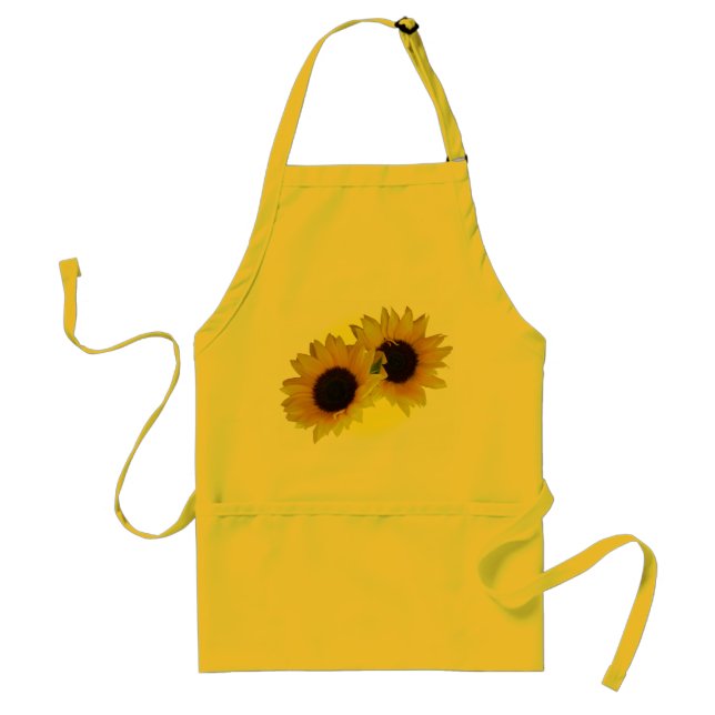Delantal amarillo del Bbq del girasol de Cheeful (Frente)