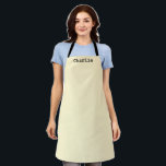 Delantal Amarillo Ecru Mínimo Personalizado<br><div class="desc">Disfruta creando tus recetas favoritas con estilo minimalista,  con este delantal elegante. En un atractivo color ecru de mantequilla,  el delantal chic se puede personalizar con tu nombre en la parte superior.</div>