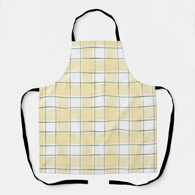 Delantal Amarillo Mantequilla Blanco Cuadro Rayas Despedida (Anverso)