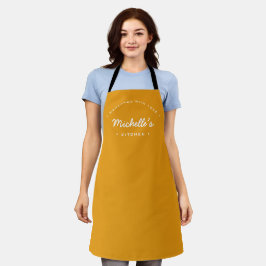 Delantal Amarillo mostaza casero con cocina Personalizado d