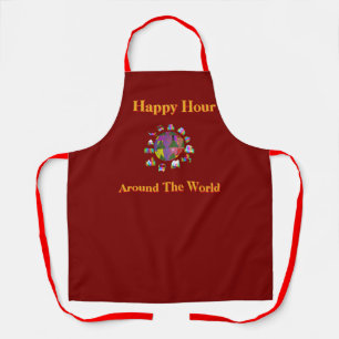 Delantal Amarillo Mostaza Happy Hour en Todo el Mundo