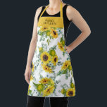 Delantal Amarillo País Floral Acuarela Apron Sunflower<br><div class="desc">Este delantal está decorado con un patrón de girasol acuático de verano. Personalízalo con tu nombre. Hace un lindo regalo para el Día de la Madre o para un amigo. Diseñado para ti por Blackberry Boulevard.</div>