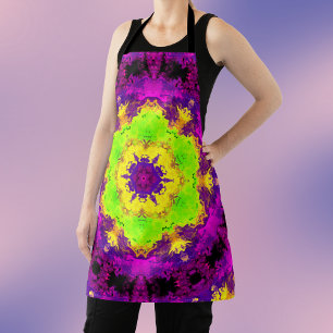 Delantal Amarillo verde psicodélico y morado
